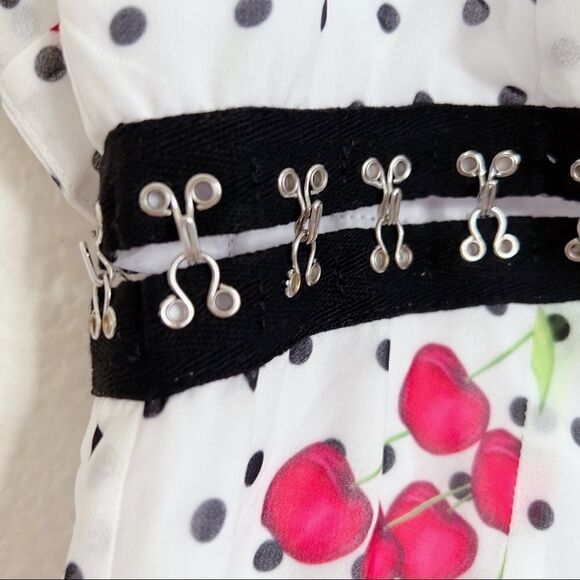 Nbd Black Red White Off Revolve Maraschino Romper/jumpsuit Cherry print size L - Picture 4 of 10